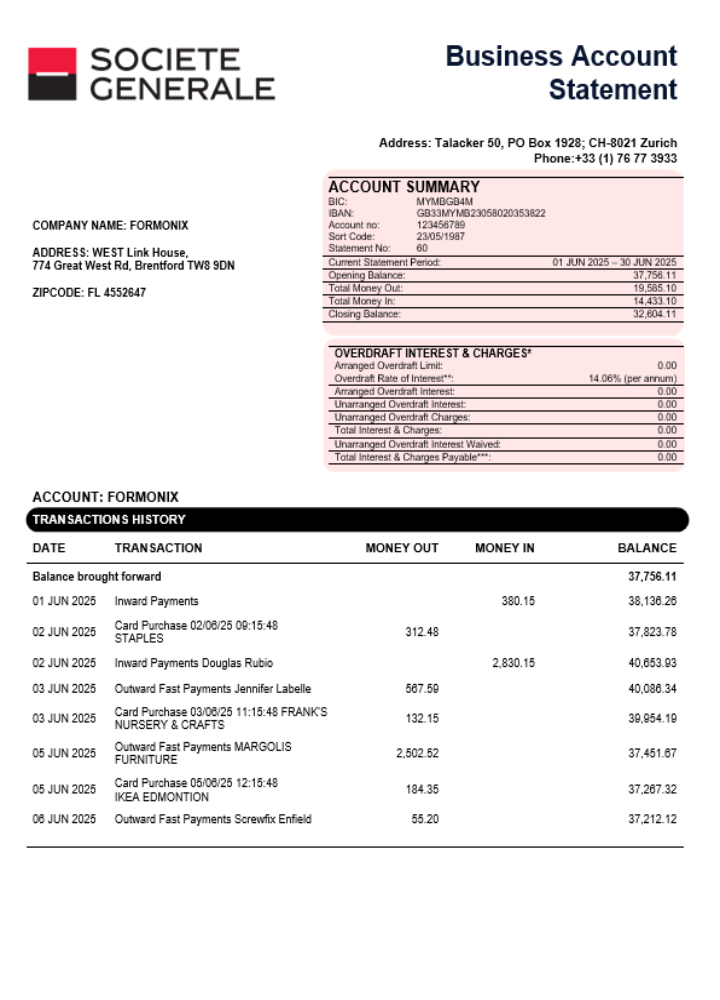  East West Bank firm account statement 